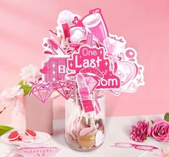 36 Pcs Bachelorette Photo Booth Props Pink Girls Birthday Decorations Photo