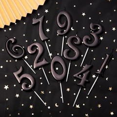 PHD CAKE 10-Count 0-9 Black Number Birthday Candles, One