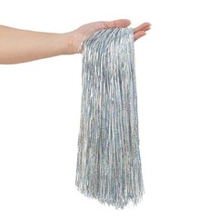 Silver Iridescent Christmas Tree Tinsel Icicles Foil Fringe 2500 Strands