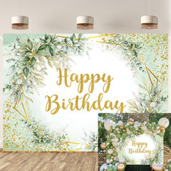 Greenery Birthday Backdrop Green Birthday Party Decorations Sage Happy Birthday