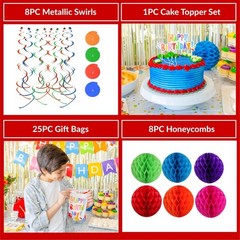 275 PC Colorful Party Decorations for Boy, Girl- Rainbow Party Supplies, Happ…