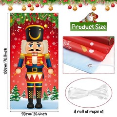 Christmas Decorations Nutcracker Snowflakes Trees Ornaments Door Cover 71″x35″