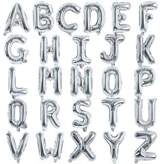 52 Pieces 16 Inch Silver Letter A-Z Balloons,Custom Phrase Mylar Foil Alphabe…