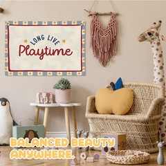 Playroom Wall Decor, Long Live Playtime Linen Canvas Banner,Playroom Decor Ro…