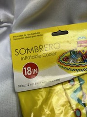 Fiesta Inflatable Sombrero Cooler Holds Apprx 10 12-oz Cans Party Luau All Ages!