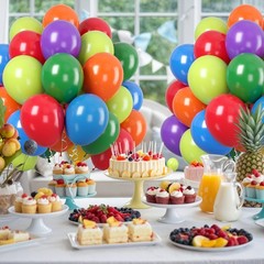 Green Purple Balloons Set, 50 Pcs Colorful Balloon, 12 Inch Red Orange Blue L