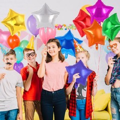20 Pcs Star Balloons,18 Inch Mixed Color Star Foil Balloons,Stars Shaped Ball…