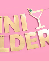 a Tini Bit Older Gold Foil Banner – 5 Ft. | Martini Decoration, Birthday Party S