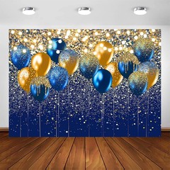 Royal Blue Glitter Backdrop for Birthday Wedding Prom Graduation Photography