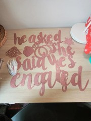 Bunting Decorations Party ‘He Asked She Said Yes Engagement’ Banner DIY Pink