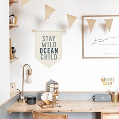 Ocean Nursery Decor, Stay Wild Ocean Child Wall Hanging Pennant Flag Banner, …