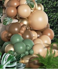 107pc Woodland Balloon Decorations w/Leaves, Baby Deer-Birthday, Baby Shower etc