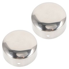 2 Pcs Metal Handrail End Caps Round Plug Covers for Wood Rail Tubing