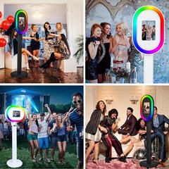 Portable iPad Photo Booth Stand with RGB Ring Light for Weddings & Party Events