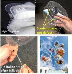Bobo Balloons, 25 pack Pre Stretched 24 inch Helium/Large Clear Balloons for …