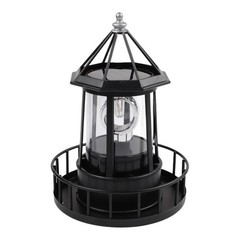 Outdoor Patio Solar Lighthouse Rotating LED Garden Light for Lawn Decoration