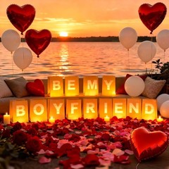 Elegant Light Up Letters with LED Lights and Decorative Rose Petals for Parties