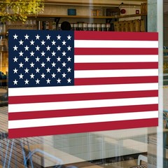 American Flag Window Cling Decal 4th of July 250th Anniversary Double Sided Stat