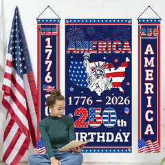 3 Pcs 250 Years of Freedom Decorations, 4Th of July Decorations Outdoor, 250 Ann