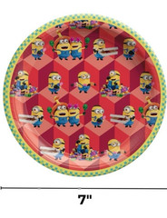 Despicable Me Minions Birthday multicolored paper plates 7″ Pack 32 Plates
