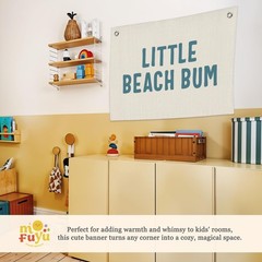 Little Beach Bum Canvas Banner – Coastal Nursery Wall Decor for Baby Kids Roo…