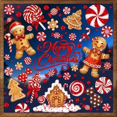 DULEFUN Christmas Window Clings, Gingerbread Man Candy Window’s Stickers Red