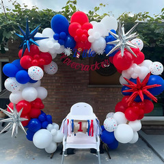 Red White Blue Balloon Garland Arch Kit for 4Th of July Independence Day Veteran