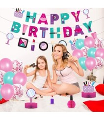 27 Pieces Girl Princess Makeup Spa Theme Party Supplies Decoration Set Including