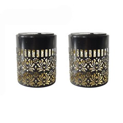 Black Iron Solar Mandala Light for Patio For Garden Wall Fence Outdoor Use
