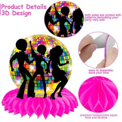 10Pcs 70s Disco Honeycomb Centerpieces Disco Fever Party Decorations Dancing …