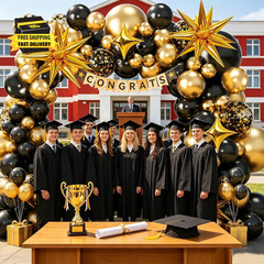 Black and Gold Balloon Arch Kit 117 PCS, Gold and Black Party Decorations, 2026