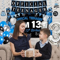 13th Decorations for Boys, 37Pcs 13 Boy Decorations Official Teenager Banner …