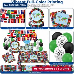 160 Pcs World Flags Party Supplies,International Party Decorations Set with Coun