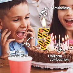 Construction Birthday Number Candles, Boys Happy 3, Multicolor