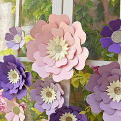 Blush Lilac Lavender Paper Flower for Girls Woman Birthday Party Backdrop Nurser