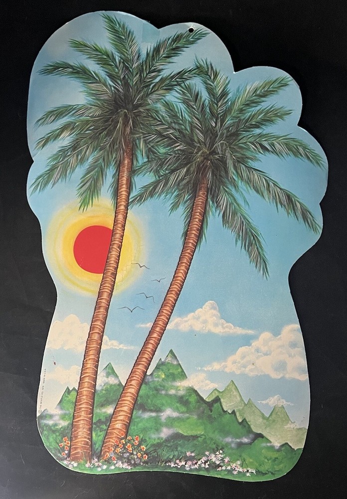 Beistle Co Tropical Palm Tree Die Cut Paper Decoration Vintage Luau 1979 19.75”