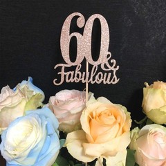 10 PCS Rose Gold 60th Birthday Centerpieces Double Sided Table Sticks Women