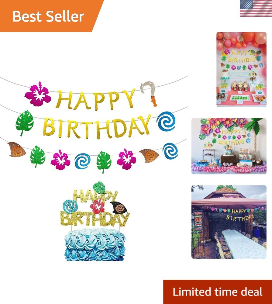 Delightful Moana Party Decoration Set – Banner and Topper for Kids’ Birthdays