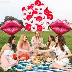 , Big Red Lips Balloons – 30 Inch, Pack of 34 | Lipstick Balloons for Galenti…