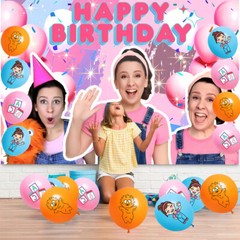 Ms Rachel Party Supplies Birthday Decoration Set Balloons Backdrop Cake Toppers
