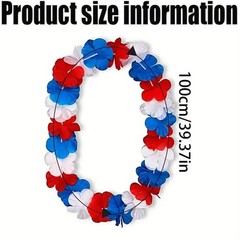 Patriotic Red, White and Blue Flower Leis and Star Sunglasses for 4th of July