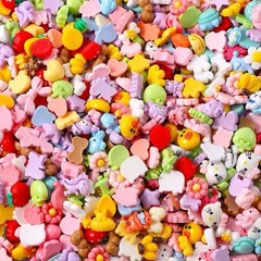100Pcs Random Cute Resin Flatback Cartoon DIY Craft Charms Phone Case Scrapbook
