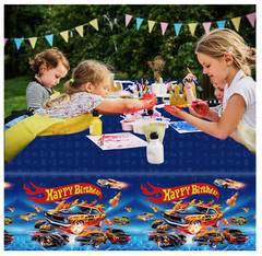 LANFUBEISI 3 pcs Birthday Decorations Tablecloth Racing Car Themed 107×53.9 In