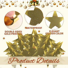 Gold Star Cutouts,100Pcs Star Cutouts, 6″ Double Printed Paper Stars,Cardboard f