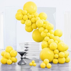 PartyWoo Yellow Balloons 123pcs Different Sizes of 18 12 10 5 Inch Matte Yell…