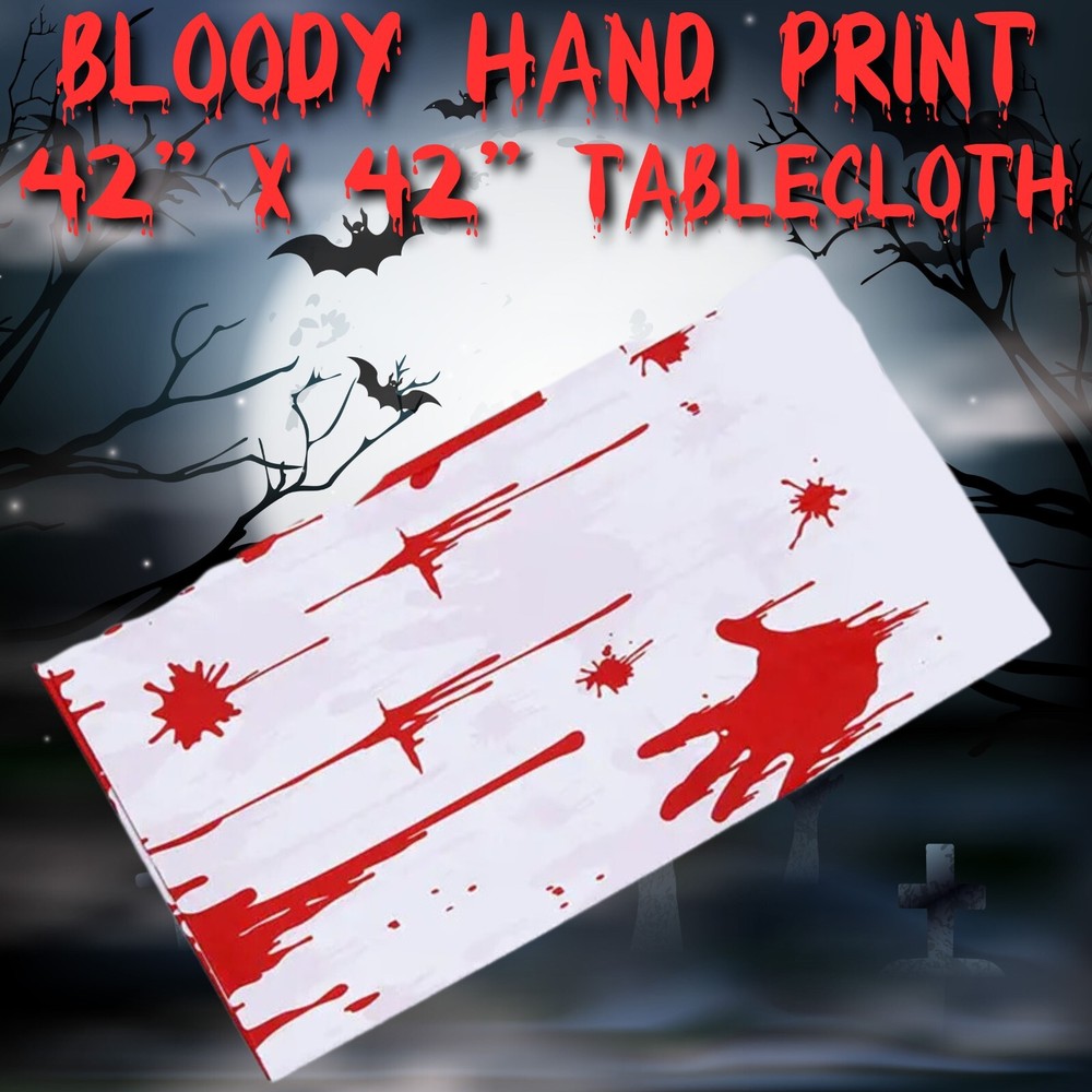Halloween Tableware Party Decorations Blood Stained Table Cloth Cover Creepy UK