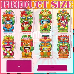 8 Pcs Hawaiian Luau Party Decorations Totem Table Vibrant Color Tiki