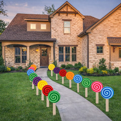 Lollipop Yard Decorations Candy Theme Party Lawn Stakes Pathway Signs 16 Pack