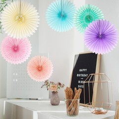 Pastel Rainbow Paper Fans Party Decorations Colorful Ice Cream Easter Macaron…
