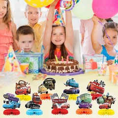 Cars Honeycomb Centerpieces Table Toppers Decore for Birthday Party Decor